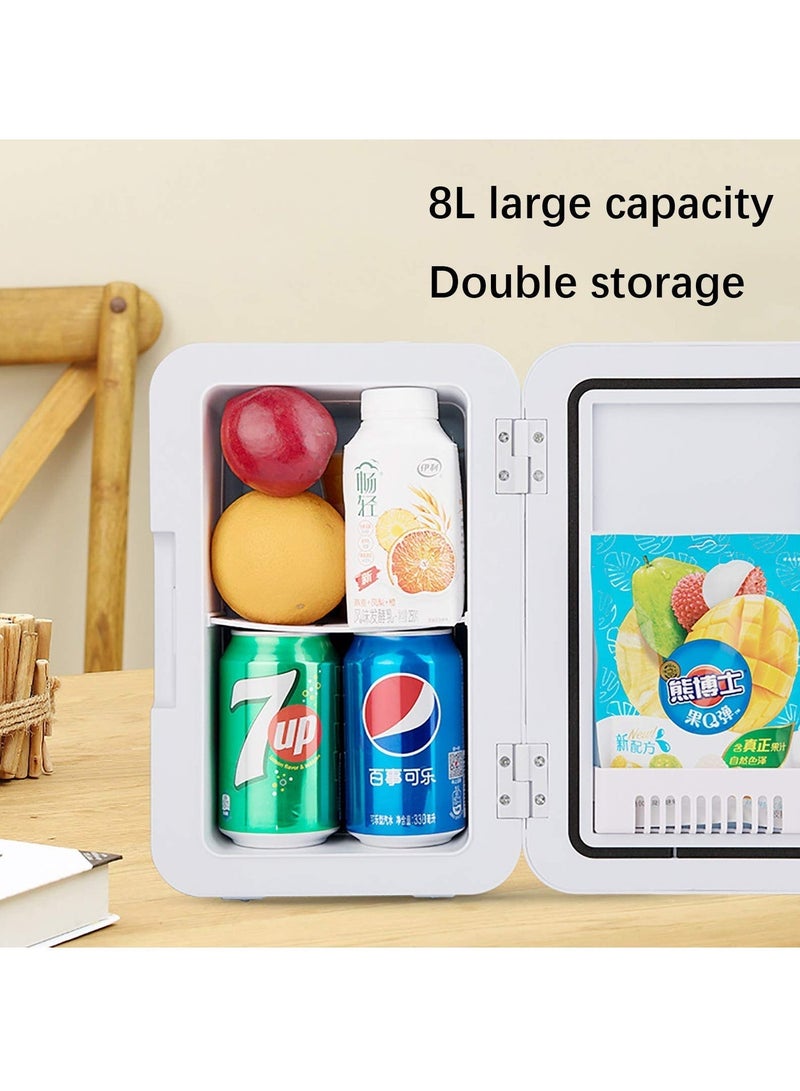 ايتي لايف ثلاجة صغيرة، ثلاجة سعة 8 لتر، غرفة تبريد مدمجة وقابلة للحمل، ثلاجة منخفضة الضوضاء، تخزين للسفر في السيارة، ثلاجة مستحضرات التجميل والعناية بالبشرة (ذهبي) - Image 2